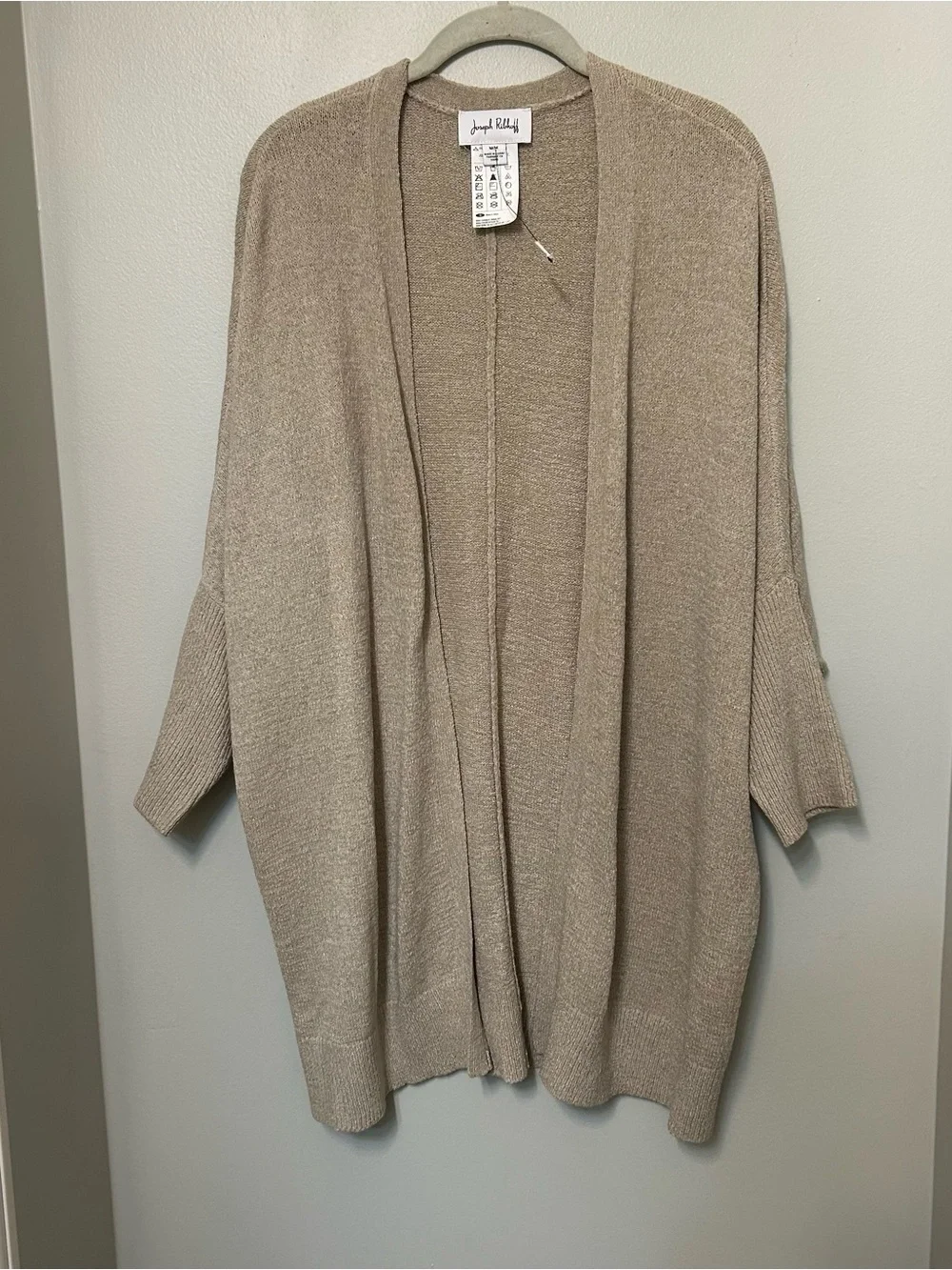 Joseph Ribkoff Open-Front Relaxed Fit Cardigan M Beige‎ Easy New Career Casual
